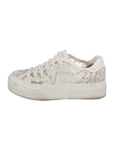 Pre-owned Zimmermann Lace Lace Pattern Sneakers In White
