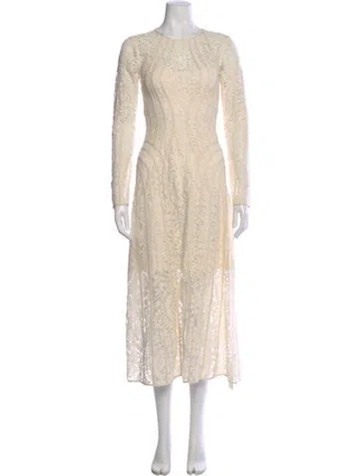 Pre-owned Zimmermann Lace Long Dress In Neutral