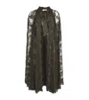 Zimmermann Sheer Floral Lace Cape With Satin Bow Detail In Green