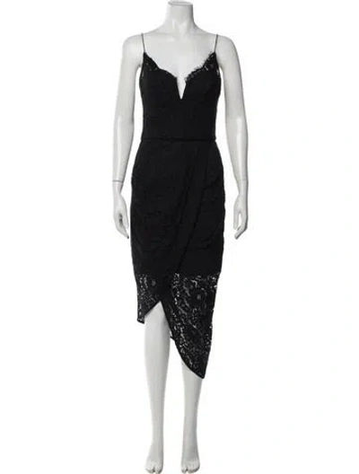 Pre-owned Zimmermann Lace Midi Length Dress In Black