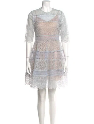 Pre-owned Zimmermann Lace Mini Dress In Blue