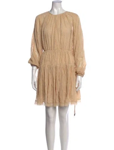 Pre-owned Zimmermann Lace Mini Dress In Neutral