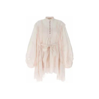 Zimmermann Lace Mini Dress In Pink