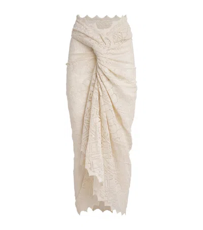 Zimmermann Lace Monogram Pareo In White