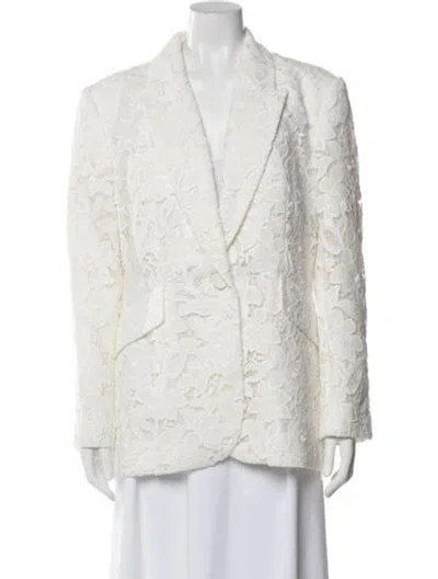 Pre-owned Zimmermann Lace Pattern Blazer In White