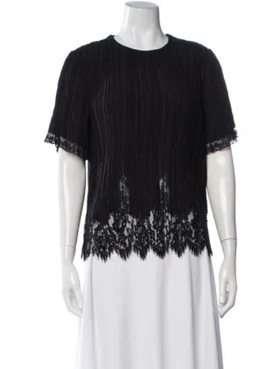 Pre-owned Zimmermann Lace Pattern Crew Neck Top In Black