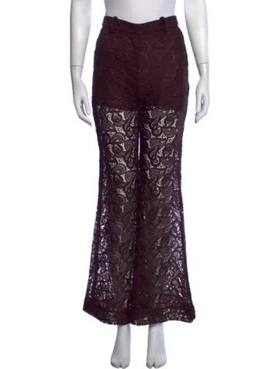 Pre-owned Zimmermann Lace Pattern Flared Pants W/ Tags In Multicolor