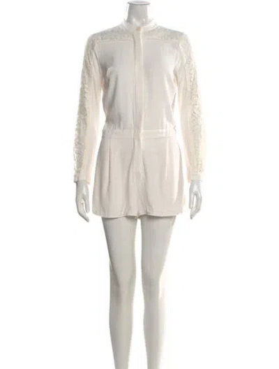 Pre-owned Zimmermann Lace Pattern Jumpsuit In White