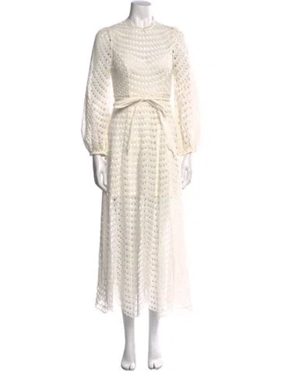 Pre-owned Zimmermann Lace Pattern Knee-length Dress In Neutral