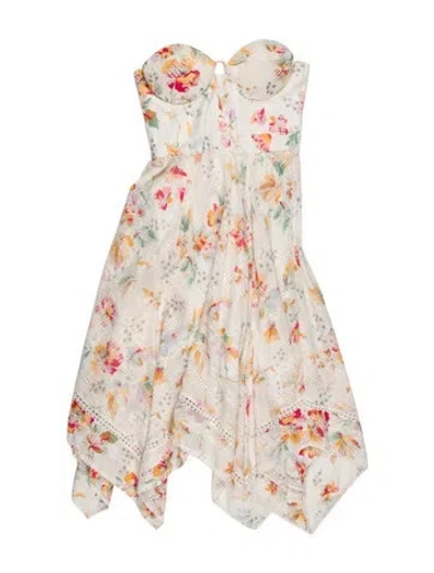 Pre-owned Zimmermann Lace Pattern Knee-length Dress In White