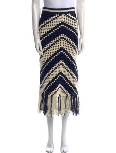 Pre-owned Zimmermann Lace Pattern Knee-length Skirt W/ Tags In Blue