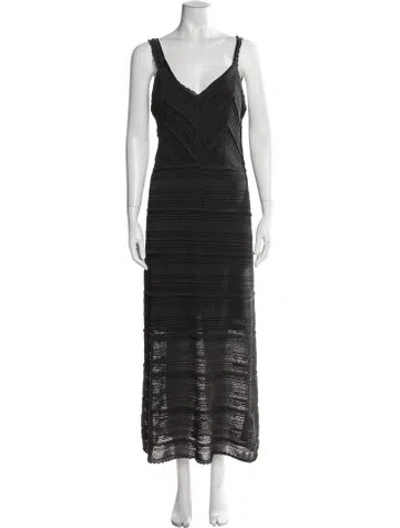 Pre-owned Zimmermann Lace Pattern Long Dress In Black