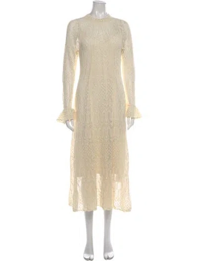 Pre-owned Zimmermann Lace Pattern Long Dress In Neutral
