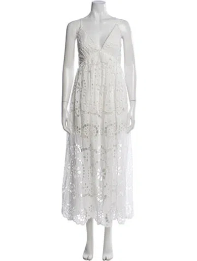 Pre-owned Zimmermann Lace Pattern Long Dress In White