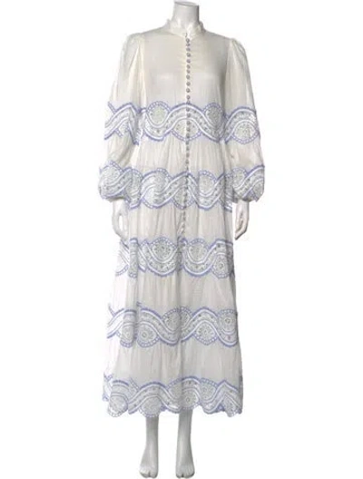 Pre-owned Zimmermann Lace Pattern Long Dress In White