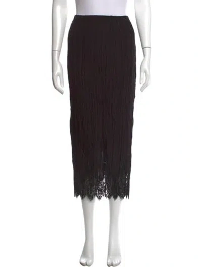 Pre-owned Zimmermann Lace Pattern Long Skirt In Black