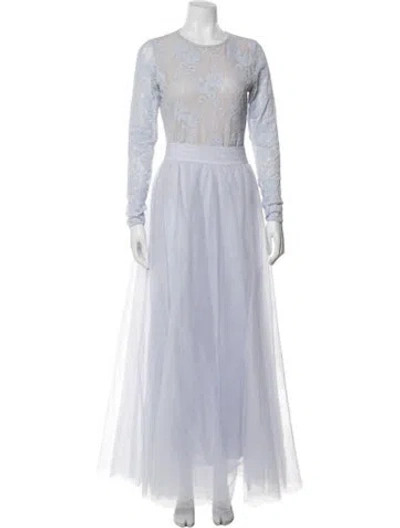 Pre-owned Zimmermann Lace Pattern Mesh Accents Skirt Set In Purple