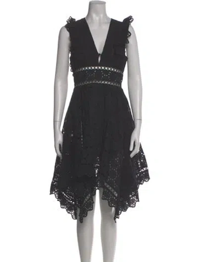 Pre-owned Zimmermann Lace Pattern Midi Length Dress In Gray