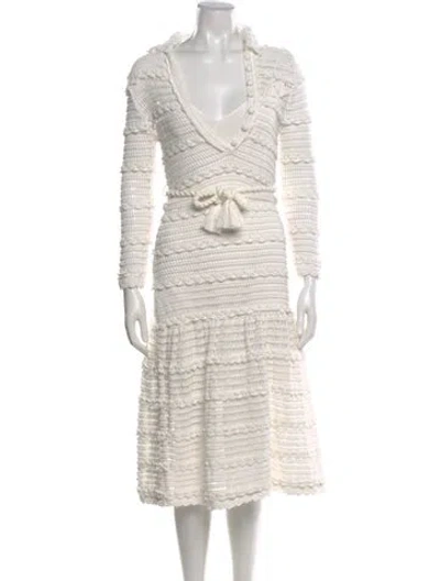 Pre-owned Zimmermann Lace Pattern Midi Length Dress In Neutral