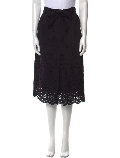 Pre-owned Zimmermann Lace Pattern Midi Length Skirt In Black