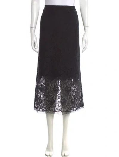 Pre-owned Zimmermann Lace Pattern Midi Length Skirt In Black