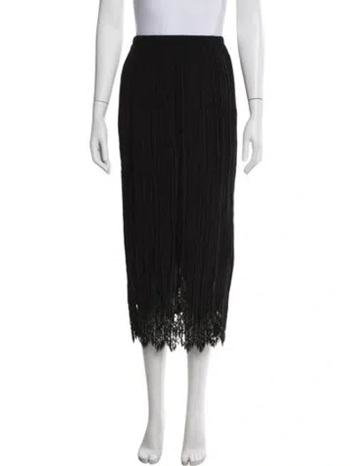 Pre-owned Zimmermann Lace Pattern Midi Length Skirt In Black