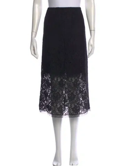 Pre-owned Zimmermann Lace Pattern Midi Length Skirt In Black