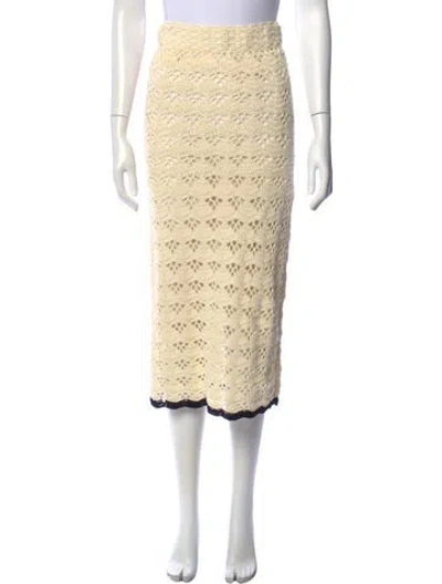 Pre-owned Zimmermann Lace Pattern Midi Length Skirt W/ Tags In Neutral