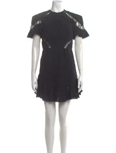 Pre-owned Zimmermann Lace Pattern Mini Dress In Black