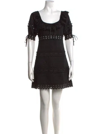Pre-owned Zimmermann Lace Pattern Mini Dress In Black