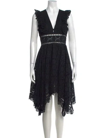 Pre-owned Zimmermann Lace Pattern Mini Dress In Black