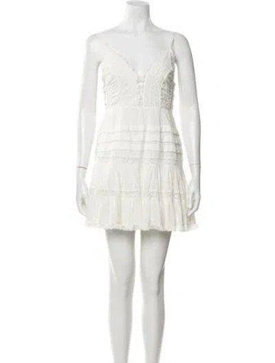 Pre-owned Zimmermann Lace Pattern Mini Dress In Multi