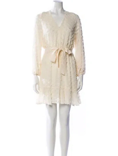 Pre-owned Zimmermann Lace Pattern Mini Dress In Neutral