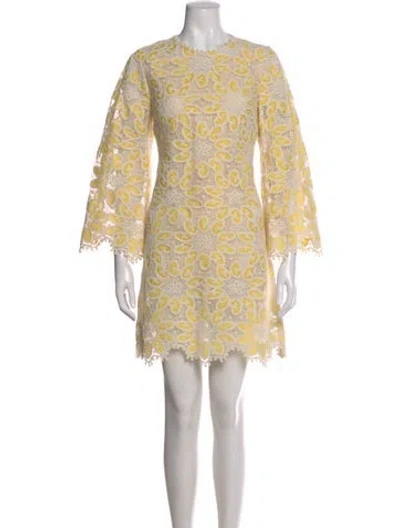 Pre-owned Zimmermann Lace Pattern Mini Dress In Neutral
