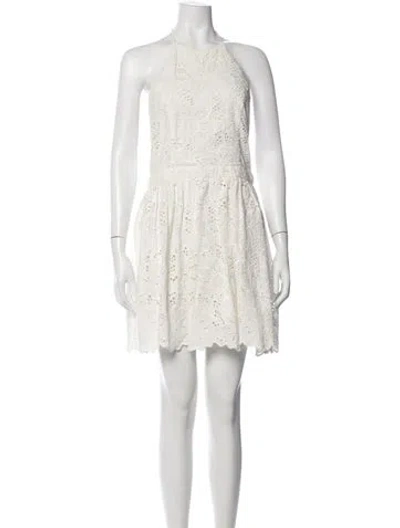 Pre-owned Zimmermann Lace Pattern Mini Dress In Neutral