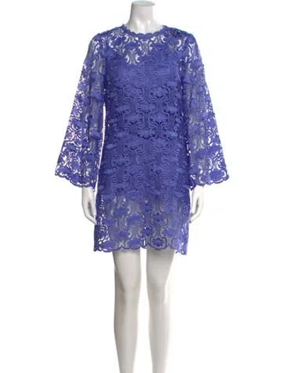 Pre-owned Zimmermann Lace Pattern Mini Dress W/ Tags In Purple