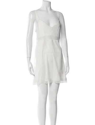 Pre-owned Zimmermann Lace Pattern Mini Dress In White