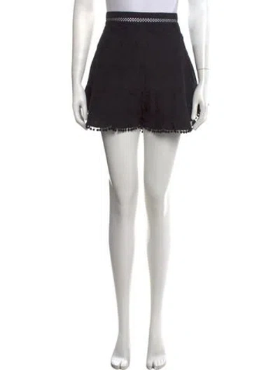 Pre-owned Zimmermann Lace Pattern Mini Shorts In Black