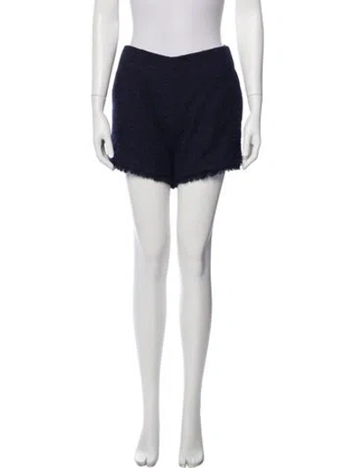 Pre-owned Zimmermann Lace Pattern Mini Shorts In Blue