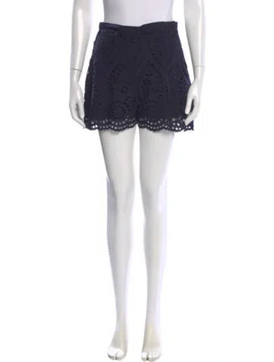 Pre-owned Zimmermann Lace Pattern Mini Shorts In Blue