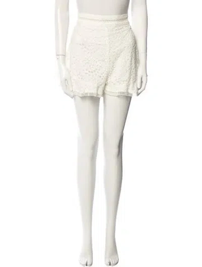 Pre-owned Zimmermann Lace Pattern Mini Shorts In Neutral