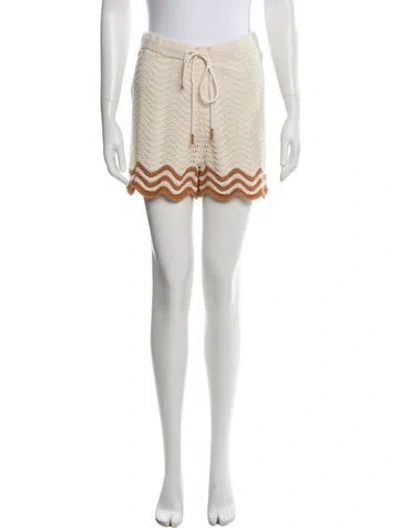 Pre-owned Zimmermann Lace Pattern Mini Shorts In Neutral