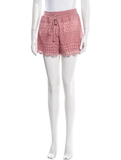 Pre-owned Zimmermann Lace Pattern Mini Shorts In Pink