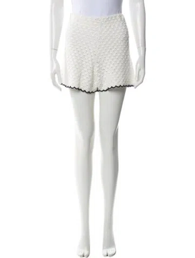 Pre-owned Zimmermann Lace Pattern Mini Shorts In White