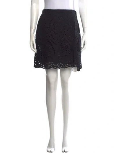 Pre-owned Zimmermann Lace Pattern Mini Skirt In Blue