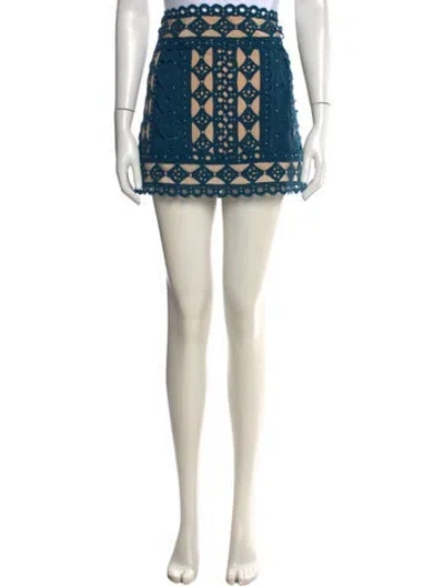 Pre-owned Zimmermann Lace Pattern Mini Skirt In Multi