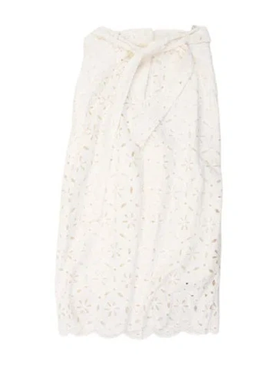 Pre-owned Zimmermann Lace Pattern Mini Skirt In Neutral