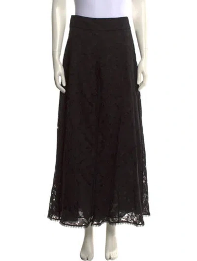 Pre-owned Zimmermann Lace Pattern Wide Leg Pants In Black