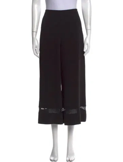 Pre-owned Zimmermann Lace Pattern Wide Leg Pants In Black