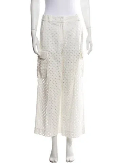 Pre-owned Zimmermann Lace Pattern Wide Leg Pants In Neutrals